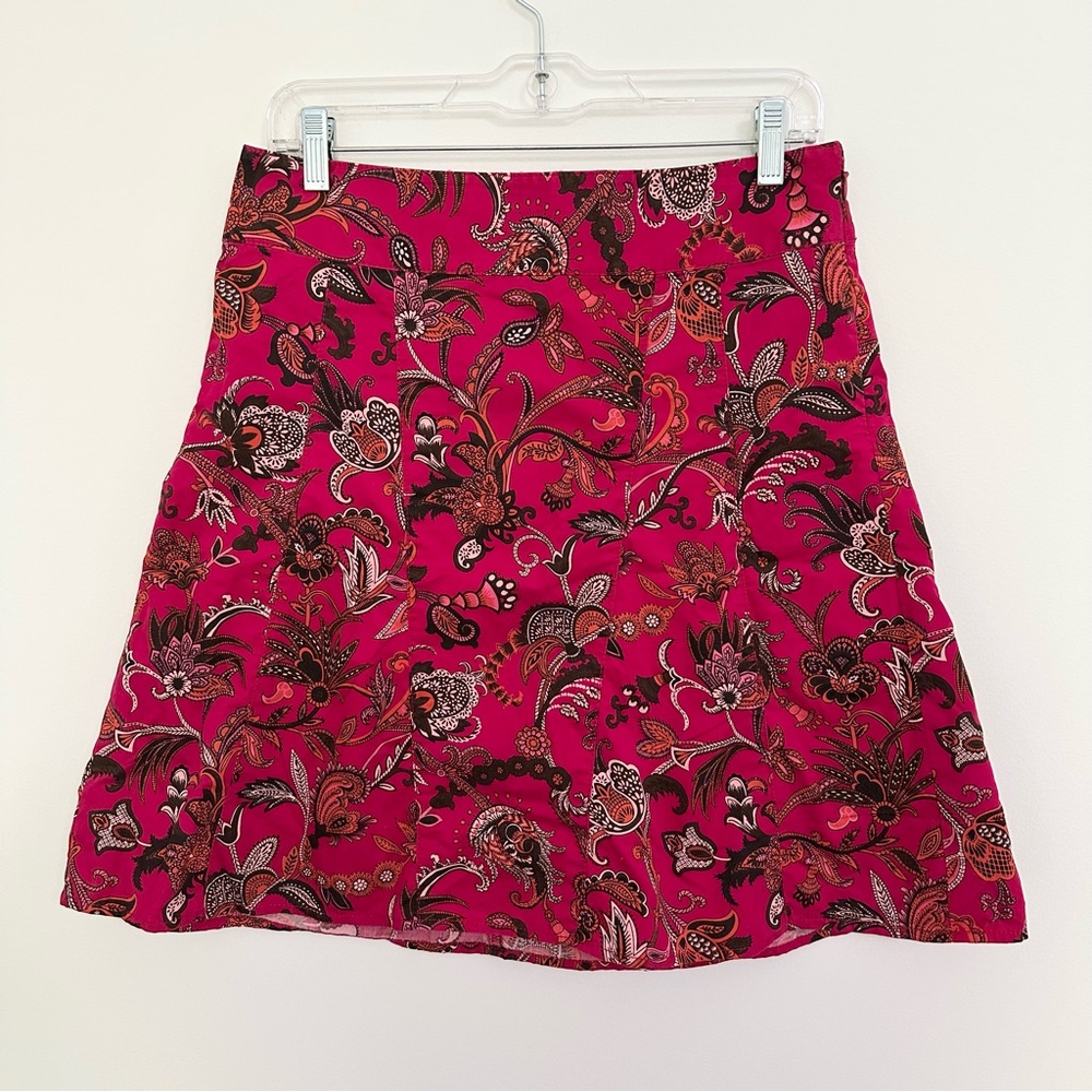 Ann Taylor Pink A-Line Mini Skirt for Casual or Work Wear Pink Paisley Women's 4